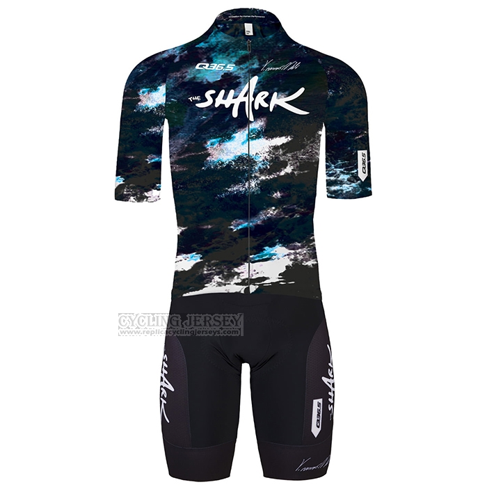 2024 Cycling Jersey Q36.5 Blue Black Short Sleeve And Bib Short